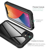 Stuff Certified® Custodia protettiva per iPhone SE (2020) 360° Full Body Case + proteggi schermo - Cover antiurto nera