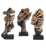 Stuff Certified® Norwegische Skulptur Abstrakt - Sprechendes Dekor Statue Ornament Harz Gartentisch Gold