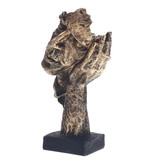 Stuff Certified® Norwegische Skulptur Abstrakt - Hörendes Dekor Statue Ornament Harz Garten Schreibtisch Gold