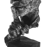 Stuff Certified® Norweska Rzeźba Abstrakcja - Listening Decor Statua Ornament Żywica Ogród Biurko Srebro