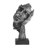 Stuff Certified® Norweska Rzeźba Abstrakcja - Listening Decor Statua Ornament Żywica Ogród Biurko Srebro