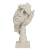 Stuff Certified® Sculpture Norvégienne Abstrait - Ecoute Décor Statue Ornement Résine Bureau de Jardin Blanc