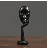Stuff Certified® Scultura del pensatore Immagine astratta - Decoro Statua Ornamento Scrivania da giardino in resina nera