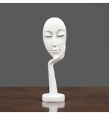 Stuff Certified® Thinker Sculpture Abstract Image - Decor Statue Ornament Resin Garden Desk White