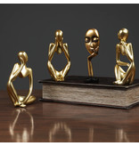 Stuff Certified® Thinker Sculpture Abstract Image - Decor Statue Ornament Resin Garden Desk Gold