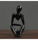 Stuff Certified® Pensador Escultura Imagen Abstracta - Decoración Estatua Adorno Resina Jardín Escritorio Negro