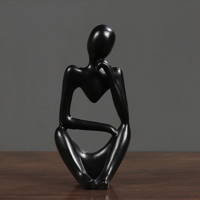 Pensador Escultura Imagen Abstracta - Decoración Estatua Adorno Resina Jardín Escritorio Negro