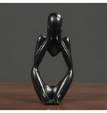 Stuff Certified® Thinker Sculpture Abstract Image - Decor Statue Ornament Resin Garden Desk Black
