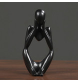 Stuff Certified® Thinker Sculpture Abstract Image - Decor Statue Ornament Resin Garden Desk Black