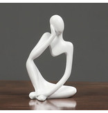 Stuff Certified® Thinker Sculpture Abstract Image - Decor Statue Ornament Resin Garden Desk White