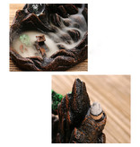 Stuff Certified® Aromatherapie Ornamental Weihrauchbrenner Wasserfall Rückfluss - Rückfluss Weihrauchbrenner Feng Shui Dekor Ornament Hellgrün - Copy