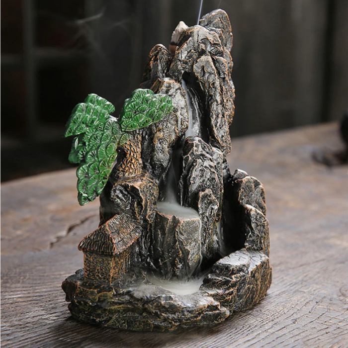 Bruciatore di incenso a cascata di fumo in ceramica coni riflusso fontana  zen tè