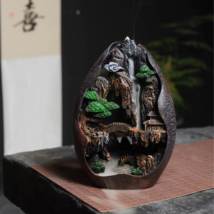 Aromatherapie Sier Wierookbrander Waterval Terugstromen - Backflow Incense Burner Feng Shui Decor Hars Ornament