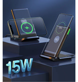 INIU Station de charge 3 en 1 - Compatible avec Apple iPhone / iWatch / AirPods - Station de charge 15W Pad sans fil Noir