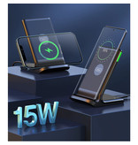 INIU Base de carga 3 en 1 - Compatible con Apple iPhone / iWatch / AirPods - Base de carga 15W Wireless Pad Negro