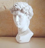 LOULONG David by Michelangelo - Head Statue Sculpture Decor Ornament Resin Garden Desk White