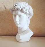 LOULONG David de Michelangelo - Cabeza Estatua Escultura Decoración Adorno Resina Jardín Escritorio Blanco