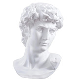 LOULONG David van Michelangelo - Hoofd Standbeeld Sculptuur Decor Ornament Hars Tuin Bureau Wit