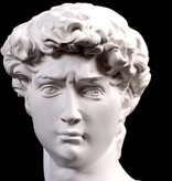 LOULONG David by Michelangelo - Head Statue Sculpture Decor Ornament Resin Garden Desk White