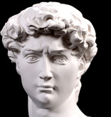 LOULONG David de Michelangelo - Cabeza Estatua Escultura Decoración Adorno Resina Jardín Escritorio Blanco