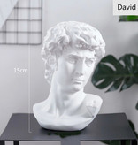 LOULONG David by Michelangelo - Head Statue Sculpture Decor Ornament Resin Garden Desk White