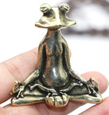 Stuff Certified® Mini estatua de meditación de rana - Decoración en miniatura Adorno Escultura de cobre Escritorio de jardín