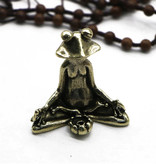 Stuff Certified® Mini Grenouille Méditation Statue - Décor Miniature Ornement Cuivre Sculpture Bureau De Jardin