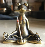 Stuff Certified® Mini Kikker Meditatie Beeld - Decor Miniatuur Ornament Koper Sculptuur Tuin Bureau