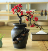 HoDe Dekorativer Wasserfall Zen Garten - Pflanzenvase Feng Shui Brunnen Dekor Ornament Decor