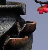 HoDe Jardín Zen de cascada ornamental - Jarrón de plantas Ornamento de decoración de fuente de Feng Shui