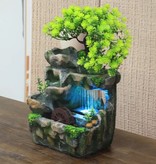 HoDe Jardín Zen de cascada ornamental - Jarrón de plantas Ornamento de decoración de fuente de Feng Shui - Copy