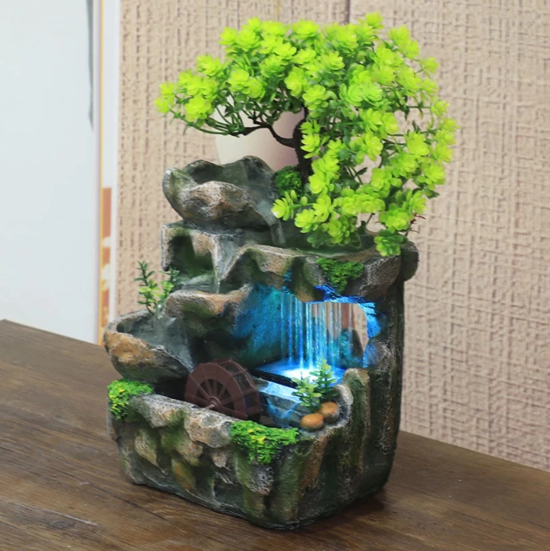 Dekorativer Wasserfall Zen Garten - Pflanzenvase Feng Shui Brunnen Dekor Ornament Decor - Copy