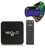 Stuff Certified® MXQ Pro TV Box 4K con tastiera wireless RGB - Lettore multimediale 5G Android Kodi - 1 GB di RAM - 8 GB di spazio di archiviazione