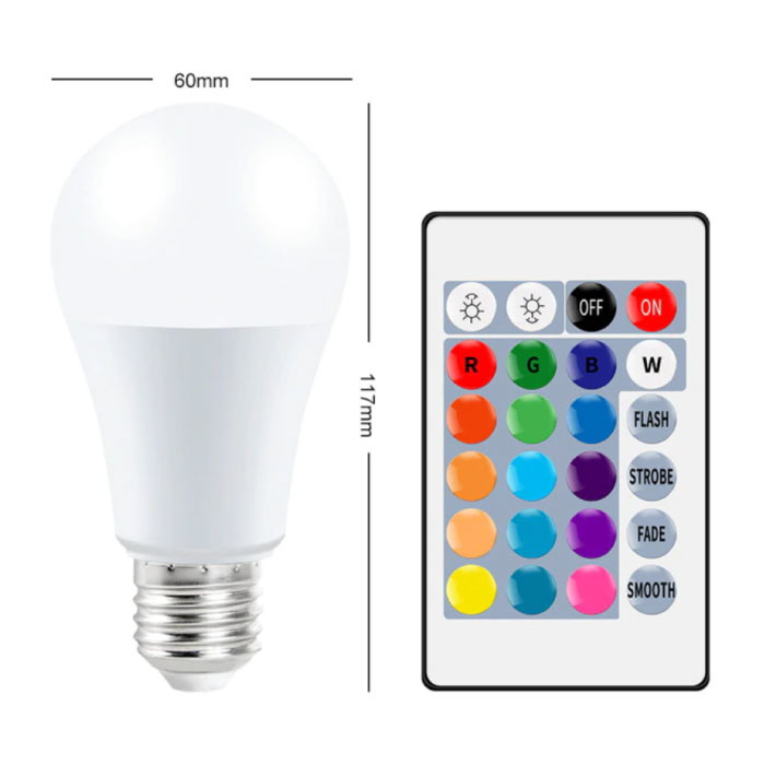 Ampoule LED 10W - Eclairage RVB avec Télécommande IR E27 220V Réglage des Couleurs