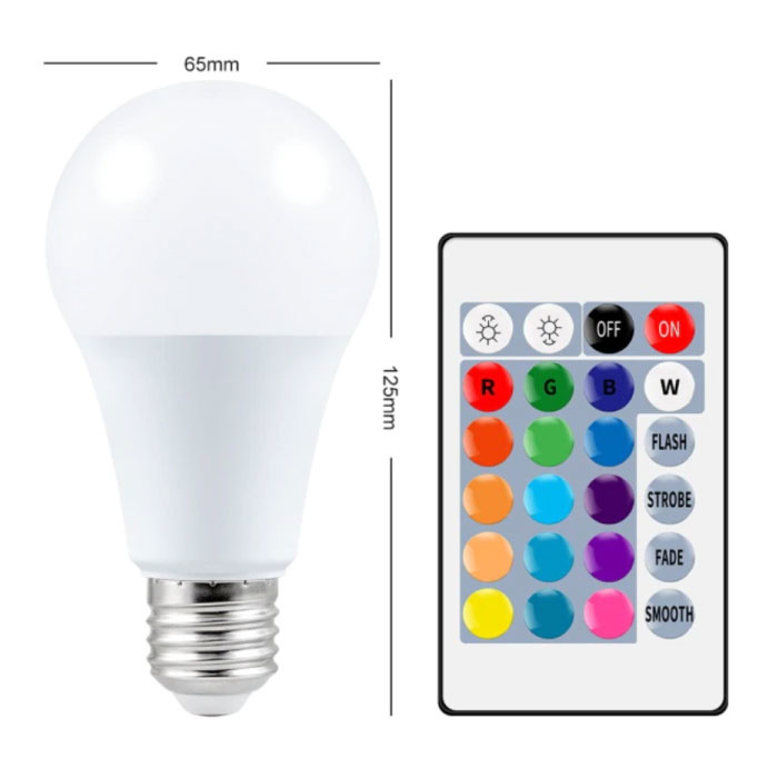 Ampoule LED 15W - Eclairage RVB avec Télécommande IR E27 220V Réglage des Couleurs