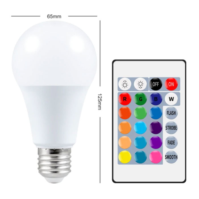 Lampadina LED 15W - Illuminazione RGB con Telecomando IR E27 Regolazione Colore 220V