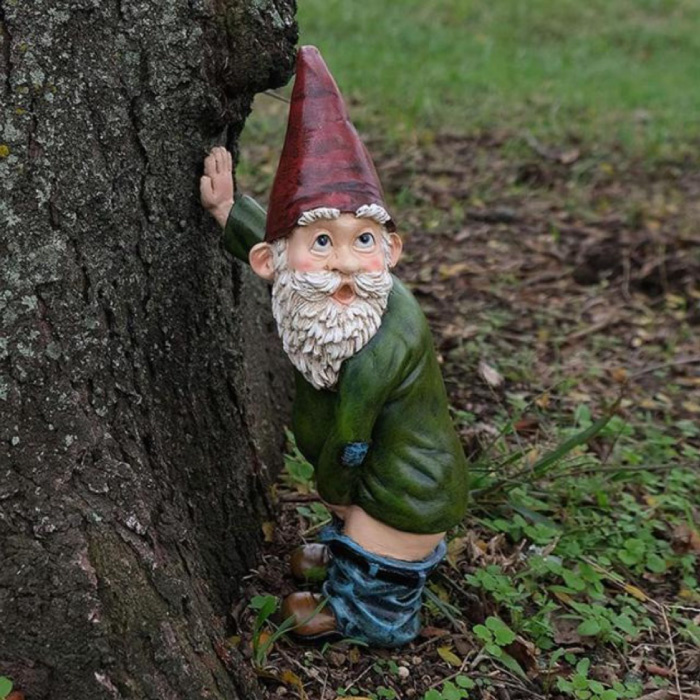 Naughty Garden Gnome - Decor Statue Ornament Resin Garden Desk