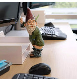 Stuff Certified® Gnomo de jardín travieso - Escritorio de jardín de resina de adorno de estatua de decoración