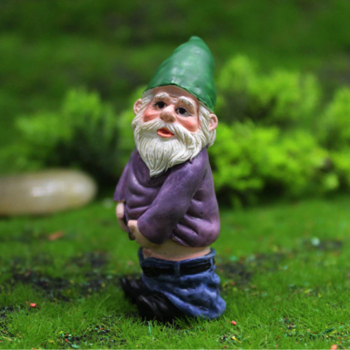 Naughty Garden Gnome - Décor Statue Ornement Bureau de Jardin en Résine