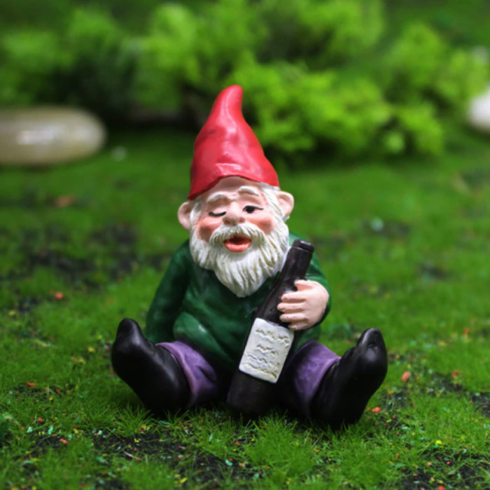 Naughty Garden Gnome - Décor Statue Ornement Bureau de Jardin en Résine
