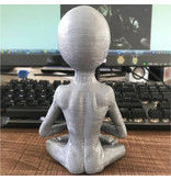 Stuff Certified® Alien Meditation Statue - Decor Miniature Ornament Resin Sculpture Garden Desk