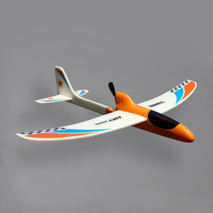 Planeador de avión RC - Juguete de bricolaje Naranja flexible