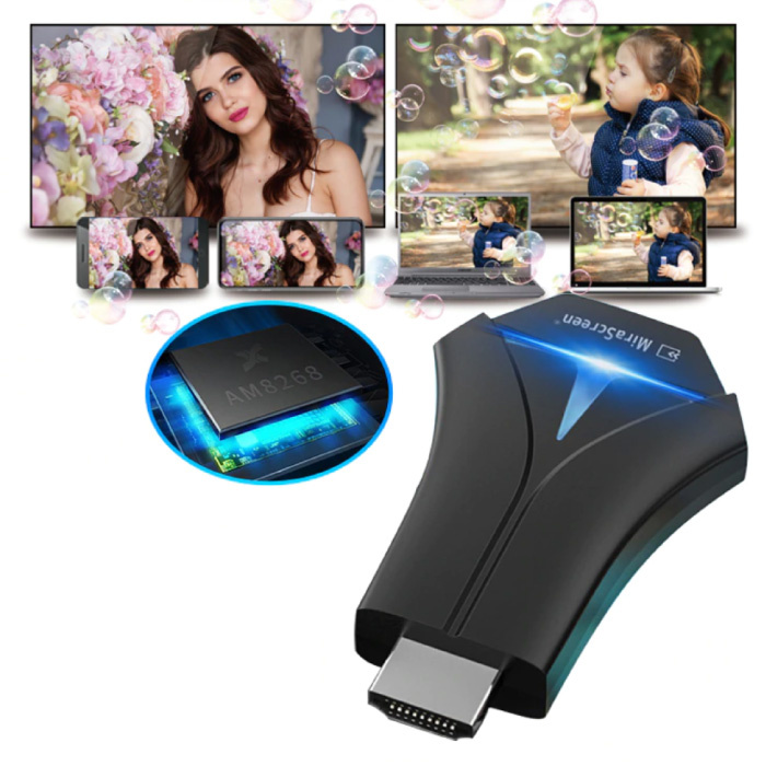 MiraScreen K12 Miracast TV Stick HD Cast HDMI 5G Receptor WiFi Receptor de pantalla iPhone y Android