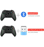 TECTINTER Controlador de juegos para Android / iOS / PC / PS3 con clip y USB 2.4G Stick - Bluetooth Gamepad Teléfono móvil Negro