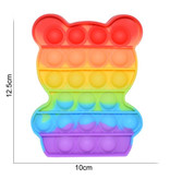 Stuff Certified® Pop It - Fidget Anti Stress Giocattolo Bubble Toy Silicone Orso Arcobaleno