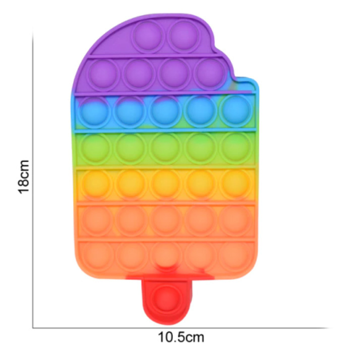 Pop It - Zappeln Anti-Stress-Spielzeug Blasenspielzeug Silikon-Eiscreme Regenbogen