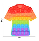 Stuff Certified® Pop It - Fidget Anti Stress Speelgoed Bubble Toy Siliconen T-Shirt Regenboog