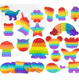 Stuff Certified® Pop It - Zappeln Anti-Stress-Spielzeug Bubble Toy Silikon Octopus Rainbow