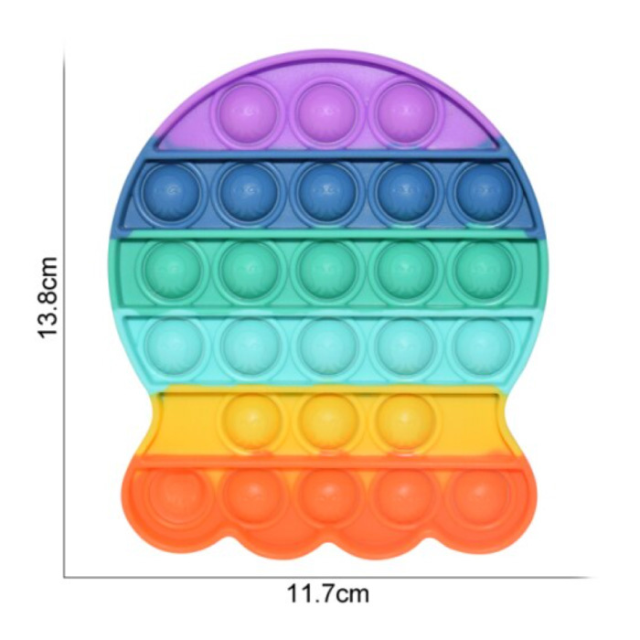 Pop It - Fidget Anti Stress Toy Bubble Toy Silicone Octopus Rainbow