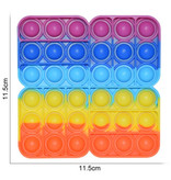 Stuff Certified® Pop It - Fidget Anti Stress Speelgoed Bubble Toy Siliconen Vierkant Regenboog